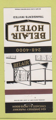 Matchbook Cover - Belair Hotel Chicago IL 30 Strike