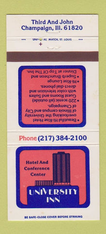 Matchbook Cover - University Inn Hotel Champaign IL 30 Strike