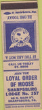 Matchbook Cover - Matchbook Cover Moose Lodge Sharpsburg PA