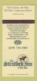Matchbook Cover - Stratford Inn Del Mar CA 30 Strike