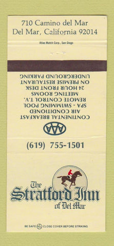 Matchbook Cover - Stratford Inn Del Mar CA 30 Strike