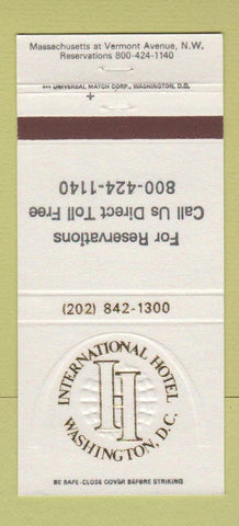 Matchbook Cover - International Hotel Washington DC 30 Strike
