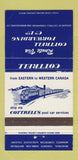 Matchbook Cover - Cottrell Fowerading train Canada WEAR 30 Strike