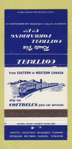 Matchbook Cover - Cottrell Fowerading train Canada WEAR 30 Strike