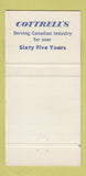 Matchbook Cover - Cottrell Fowerading train Canada WEAR 30 Strike