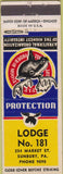 Matchbook Cover - Matchbook Cover Moose Lodge Sunbury PA