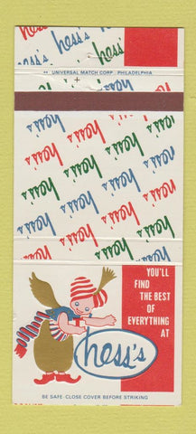 Matchbook Cover - Hess's Stores 30 Strike