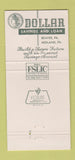 Matchbook Cover - Dollar Savings and Loan Midland PA Beaver 30 Strike