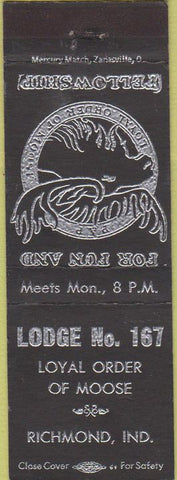 Matchbook Cover - Matchbook Cover Moose Lodge Richmond IN