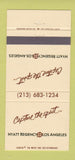 Matchbook Cover - Hyatt Regency Hotel Los Angeles CA 30 Strike