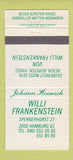 Matchbook Cover - Willi Frankenstein Germany 30 Strike