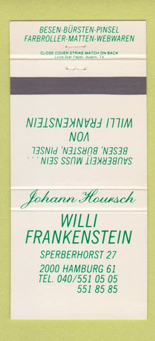 Matchbook Cover - Willi Frankenstein Germany 30 Strike