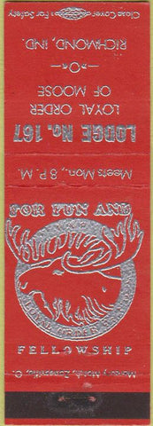 Matchbook Cover - Matchbook Cover Moose Lodge Richmond IN red