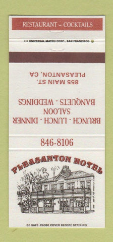 Matchbook Cover - Pleasanton Hotel CA 30 Strike