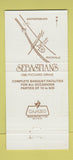 Matchbook Cover - Sebastian's Restaurant Rockville MD 30 Strike