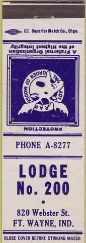 Matchbook Cover - Matchbook Cover Moose Lodge Fort Wayne IN