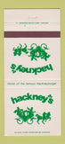 Matchbook Cover - Hackney's Hamburgers Wheeling Glenview IL 30 Strike