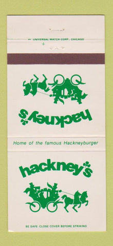 Matchbook Cover - Hackney's Hamburgers Wheeling Glenview IL 30 Strike