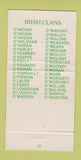 Matchbook Cover - Duffy's Shamrock Denver Colorado WEAR 30 Strike