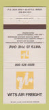 Matchbook Cover - Wits Air Freight Seattle WA 30 Strike