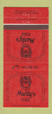 Matchbook Cover - Marty's Place Kimberly WI 30 Strike