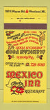 Matchbook Cover - Mexico Inn Restaurant Westland MI 30 Strike