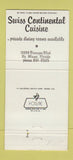 Matchbook Cover - La Paloma Restaurant Swiss North Miami FL WEAR 30 Strike