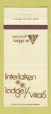 Matchbook Cover - Interlaken Lodge Villas Lake Geneva WI 30 Strike