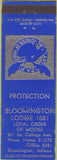 Matchbook Cover - Matchbook Cover Moose Lodge Bloomington IN WEAR