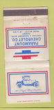 Matchbook Cover - Paramount Chevrolet Downey CA WORN #1 30 Strike