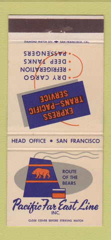Matchbook Cover - Pacific Far East Line San Francisco CA 30 Strike