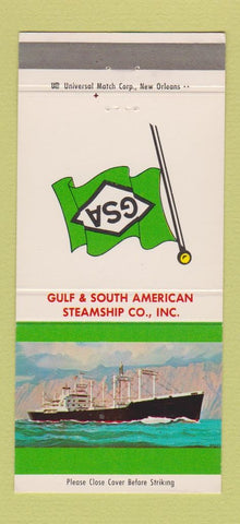 Matchbook Cover - Gulf & South American Steamship New Orleans LA 30 Strike