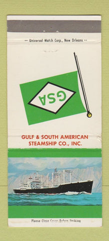 Matchbook Cover - Gulf & South American Steamship New Orleans LA 30 Strike