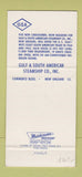 Matchbook Cover - Gulf & South American Steamship New Orleans LA 30 Strike