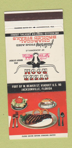 Matchbook Cover - Steer Room Jacksonville FL 30 Strike