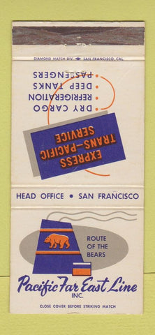Matchbook Cover - Pacific Far East Line San Francisco CA WEAR 30 Strike