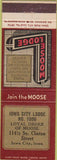 Matchbook Cover - Matchbook Cover Moose Lodge Iowa City IA