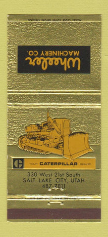 Matchbook Cover - Wheeler Caterpillar Salt Lake City UT Tractors 30 Strike