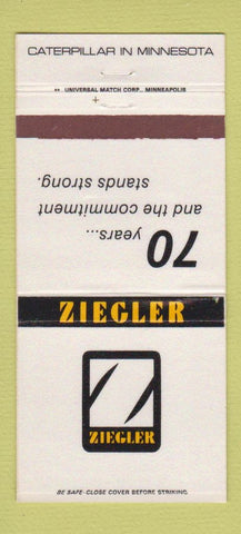 Matchbook Cover Ziegler Caterpillar Tractors Duluth Buhl Hibbing MN #1 30 Strike
