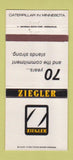 Matchbook Cover Ziegler Caterpillar Tractors Duluth Buhl Hibbing MN #2 30 Strike