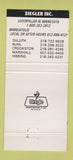 Matchbook Cover Ziegler Caterpillar Tractors Duluth Buhl Hibbing MN #2 30 Strike