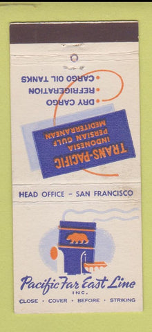 Matchbook Cover - Pacific Far East Line San Francisco CA 30 Stick