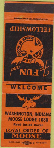 Matchbook Cover - Matchbook Cover Moose Lodge Washington IN