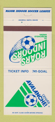Matchbook Cover - Denver Avalanche Soccer 1980 Colorado 30 Strike