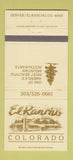 Matchbook Cover - El Rancho Colorado Denver 30 Strike