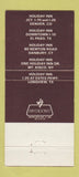 Matchbook Cover - Teddy's Holiday Inn Denver Colorado WEAR 30 Strike