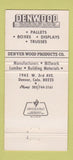 Matchbook Cover - Denver Wood Lumber Colorad 30 Strike