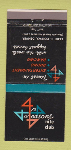 Matchbook Cover - 4 Seasons Nite Club Denver Colorado Colfax 30 Strike