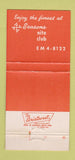 Matchbook Cover - 4 Seasons Nite Club Denver Colorado Colfax 30 Strike
