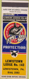 Matchbook Cover - Matchbook Cover Moose Lodge Lewiston PA